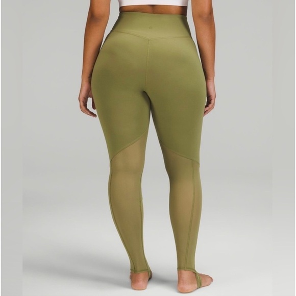 Lululemon Nulu and Crisscross Mesh Stirrup Tight, Bronze Green, Size 8 | EUC - Picture 2 of 7